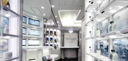 The Koren Air A380 aircraft interiors feature bars and a duty free shop