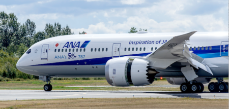 The Akk Nippon Airways (ANA) Boeing 787 Dreamliner has well designed aircraft interiors