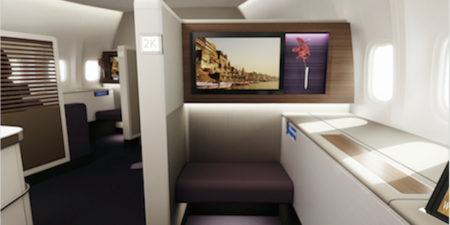 The Thai Airways International (THAI) revamped Boeing 747-400 first class cabin