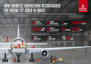 Emirates Engineering reconfigures second Boeing 777-200LR aircraft