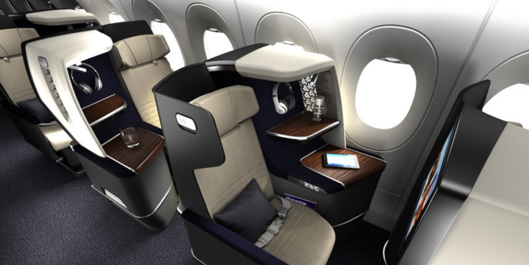 Skylounge Core business class seat, due for launch in 2019