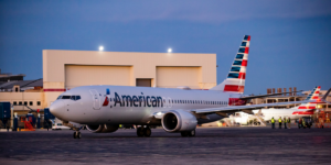 an american airlines boeing 737 max at the airport