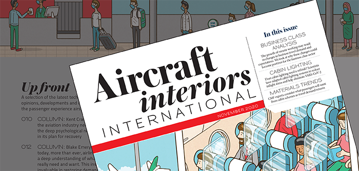 The cover of the november 2020 issue of aircraft interiors international magazine