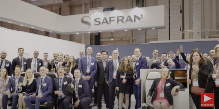 the safran team on their stand at aircraft interiors expo 2022