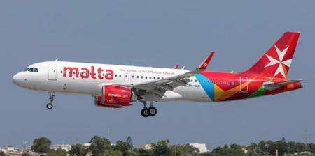 An Air Malta Airbus A321neo landing