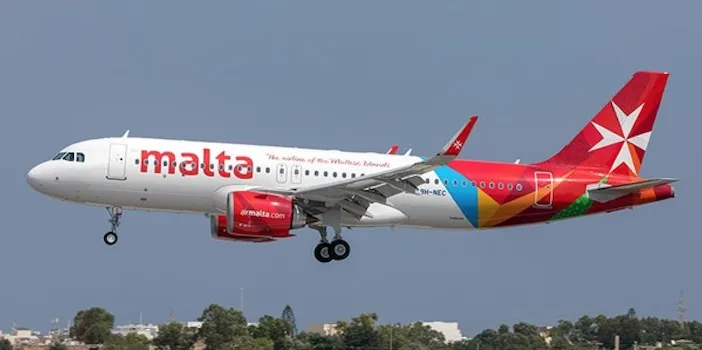 An Air Malta Airbus A321neo landing