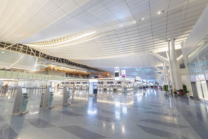 The departure hall of the International Terminal (Terminal 3) at Tokyo International (Haneda) Airport in Japan