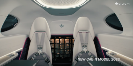 The cabin of the Pioneer Edition Lilium Jet