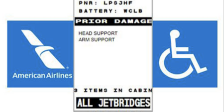 American Airlines automated tag for mobility devices