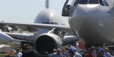 Planes on the tarmac at Farnborough Airshow