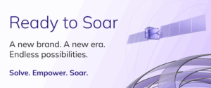 An example of the new SES branding, featuring the tagline ‘Solve. Empower. Soar.'