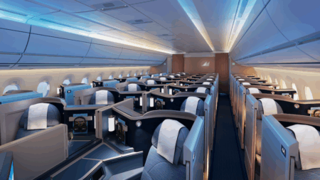 Philippine Airlines’ (PAL) flagship A350-1000 cabin interiors
