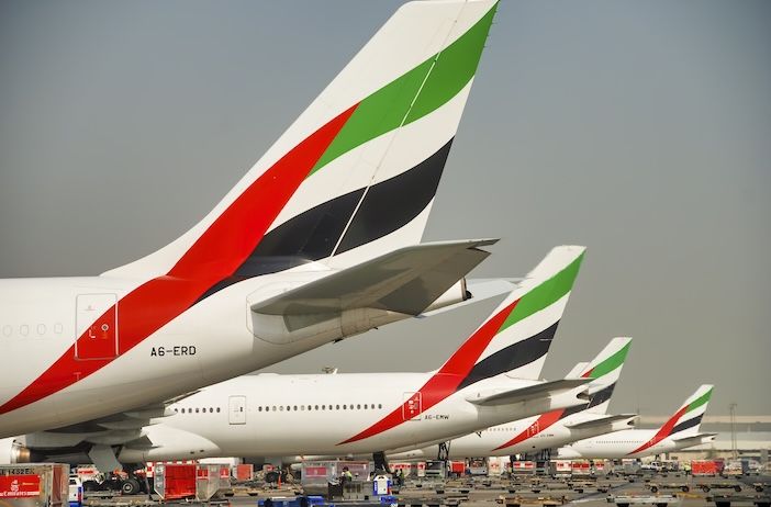 Middle East aviation is recovering, but constraints remain Line of Emirates Airlines aircrafts in Dubai International Ariport.